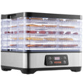 Food Dehydrator Machine, 5 Tray, 300W Stainless Steel Electric Food Dryer w/ Digital Adjustable Timer & Temperature