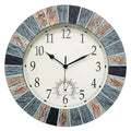 13 Inch Outdoor Clock with Thermometer, Waterproof Wall Clock, Battery Operated