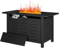 41 Inch Propane Gas Fire Pit Table with 50,000 BTU, Removable Lid and Lava Rocks for Outdoor Use