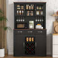 VOWNER 72" Tall Farmhouse Bar Cabinet with Sliding Barn Doors,