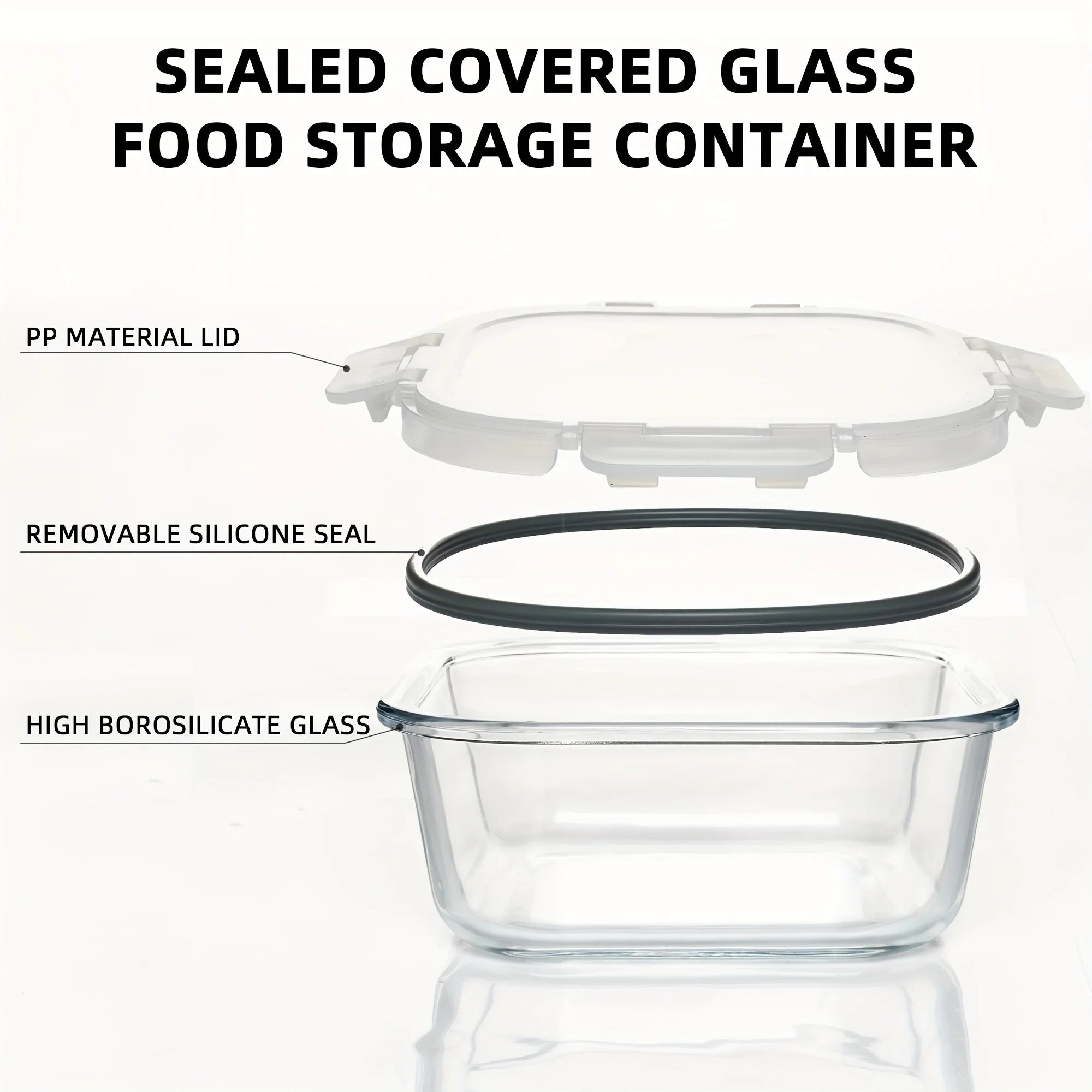 24PCS (12containers+12lids) High Borosilicate Glass Food Storage Containers Set