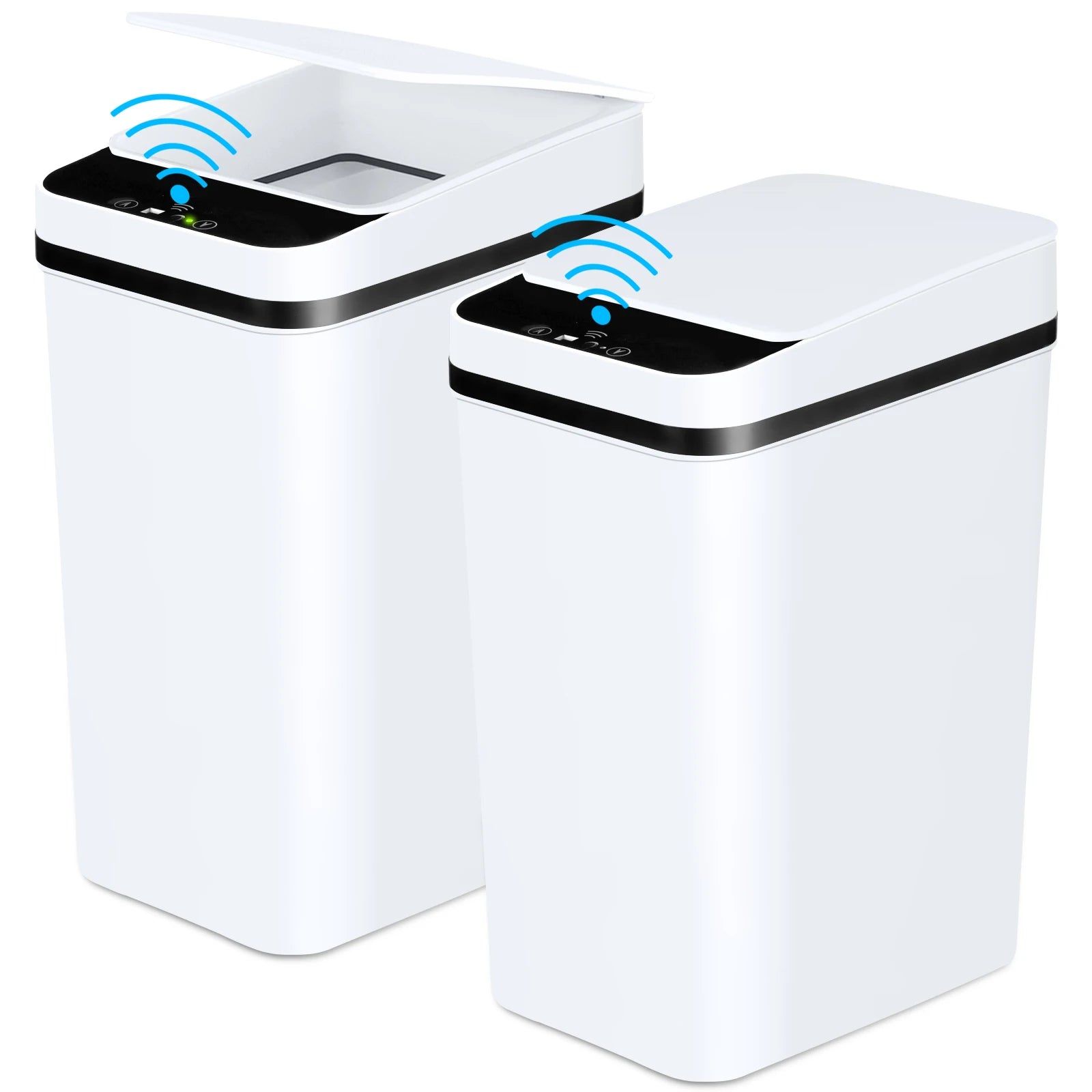 2 Pack 12L Bathroom Automatic Trash Cans    White