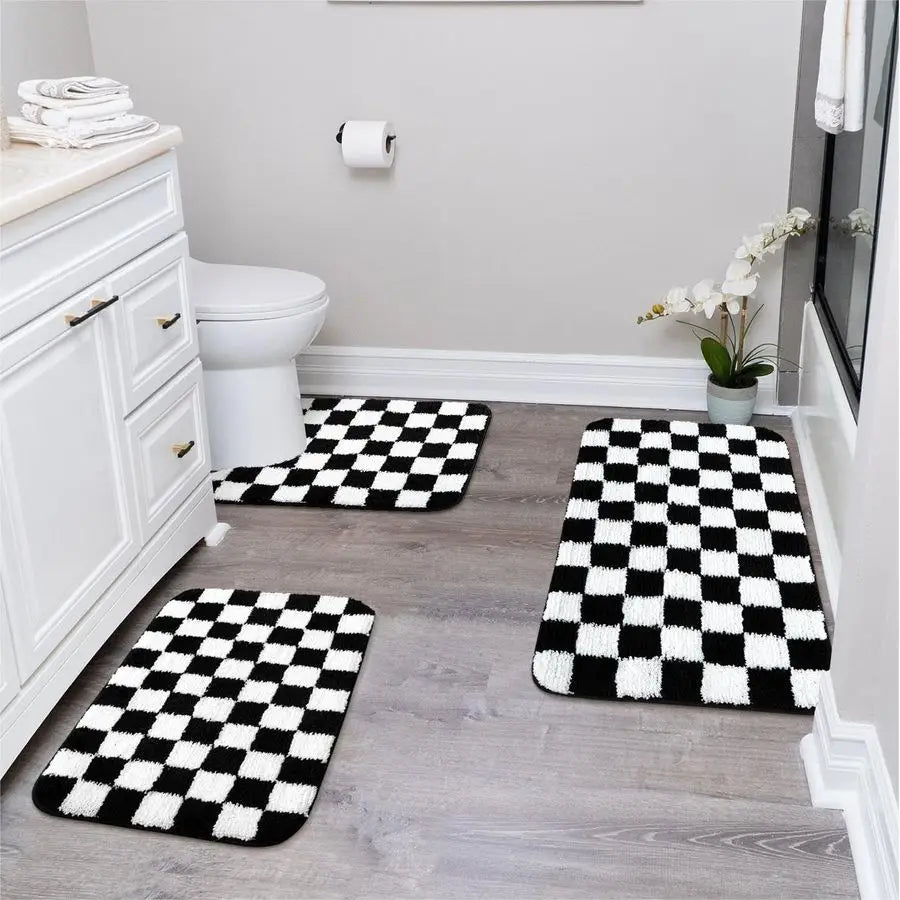 3 Piece Bathroom Rugs Set
