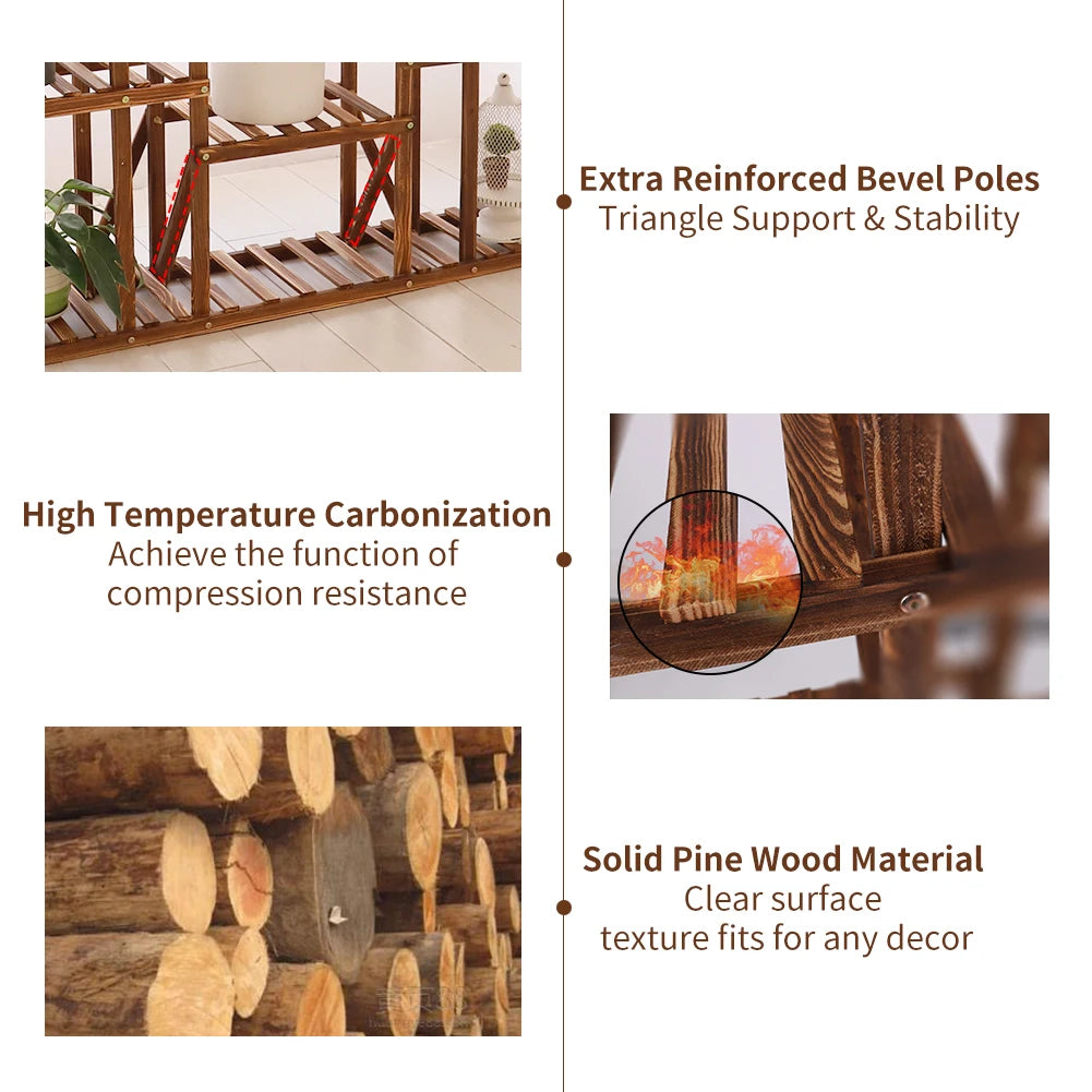Wooden Multi-Tier Plant Stand