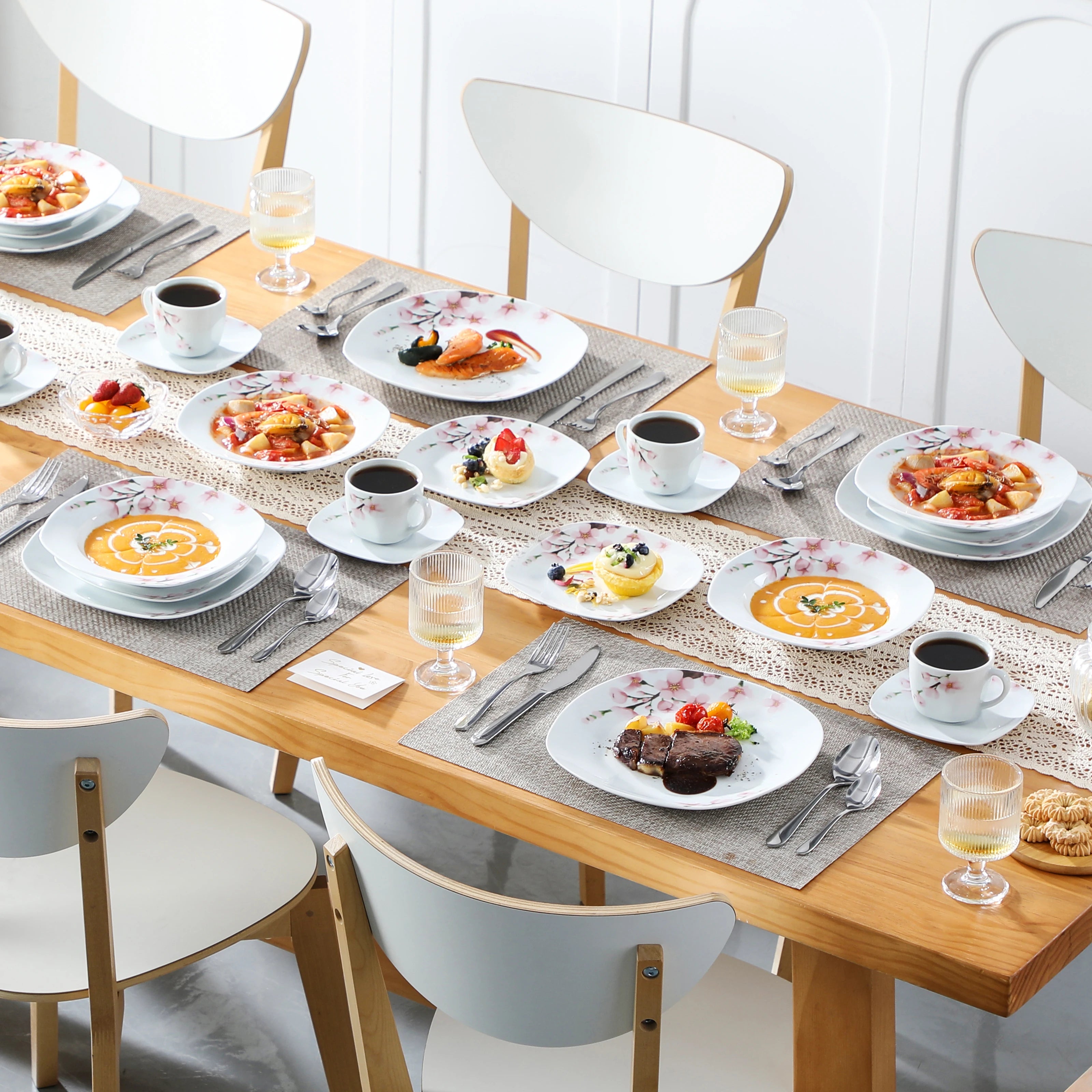 SWEET ANNIE, 30/24/20 Pcs Porcelain Dinnerware Set