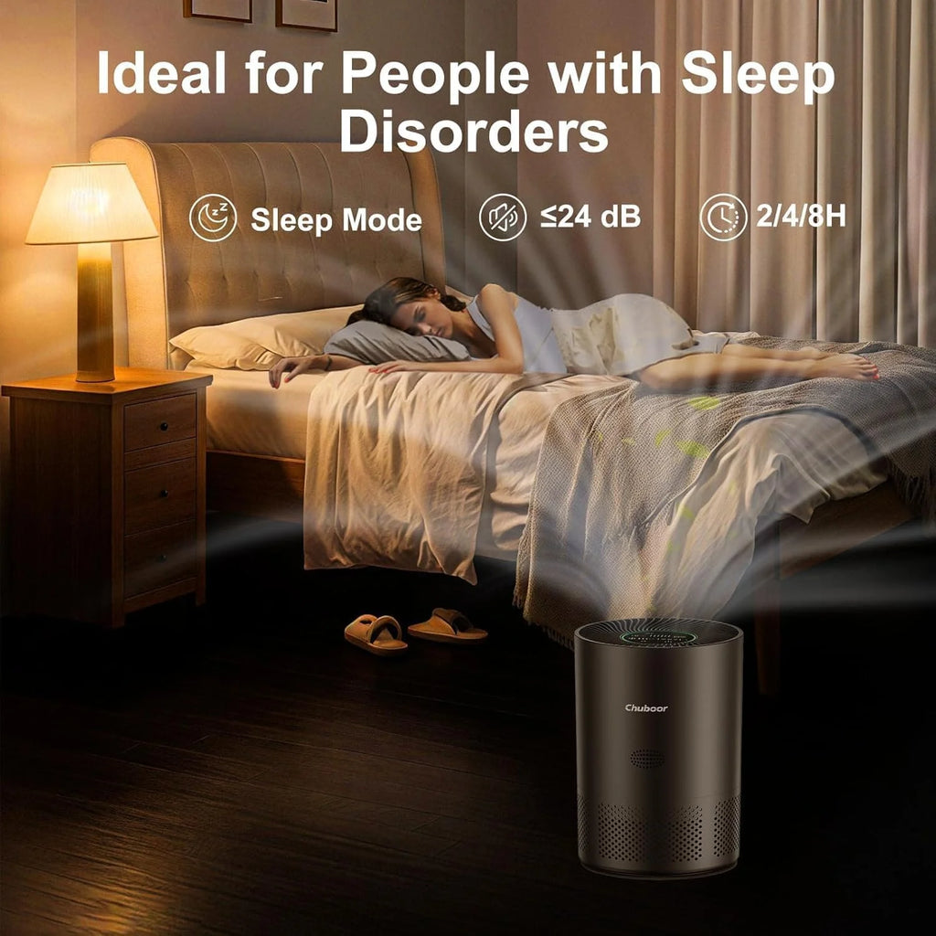 Chuboor Air Purifiers for Home H13 True HEPA for Bedroom Room kitchen washroom for Smoke and Dust Pollen Odors PM2.5 Detection