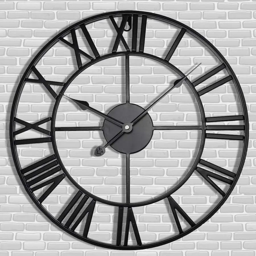24 inch Large Roman Numeral Wall Clock, Indoor/Outdoor Patio, Waterproof