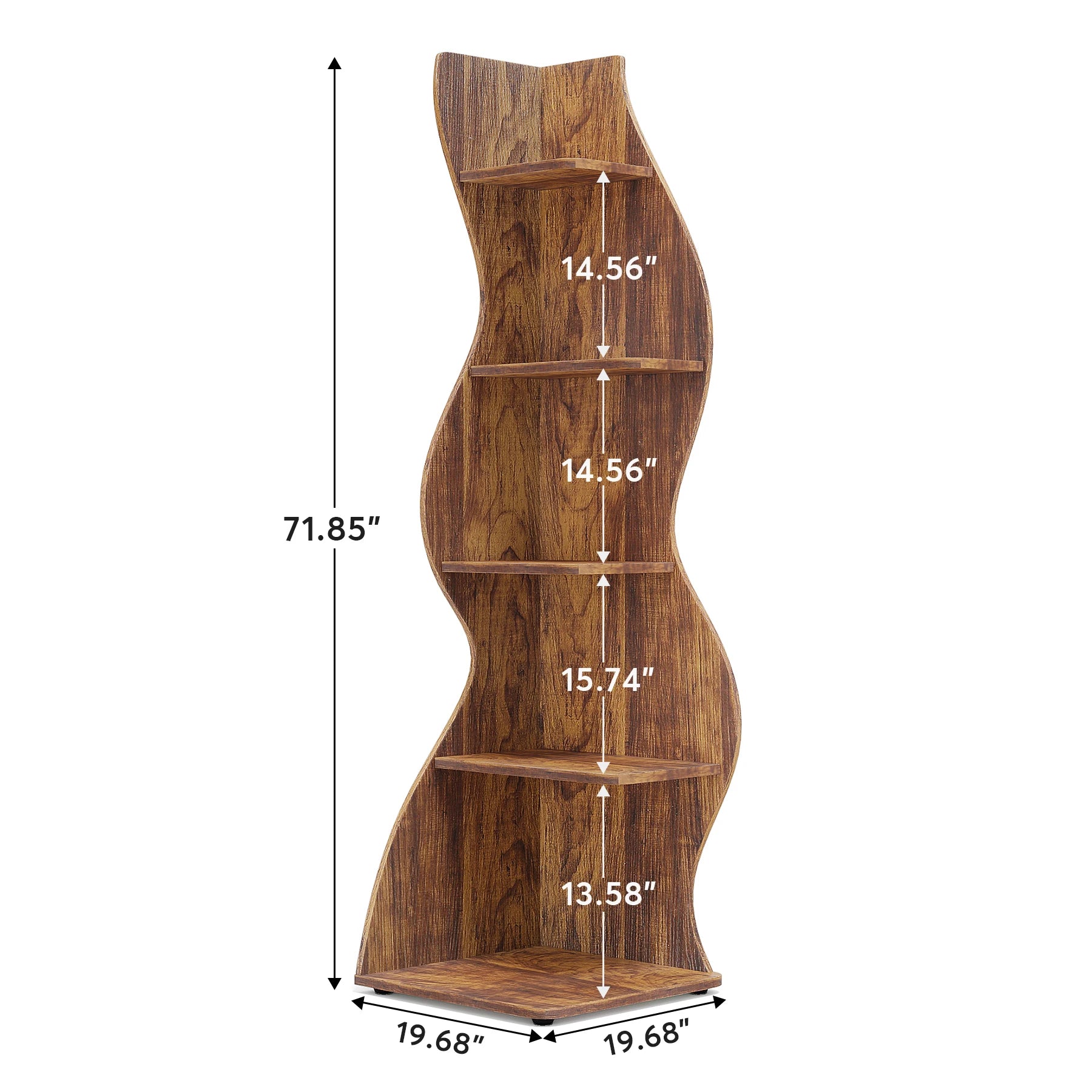 5-Tier Wall Corner Bookshelf