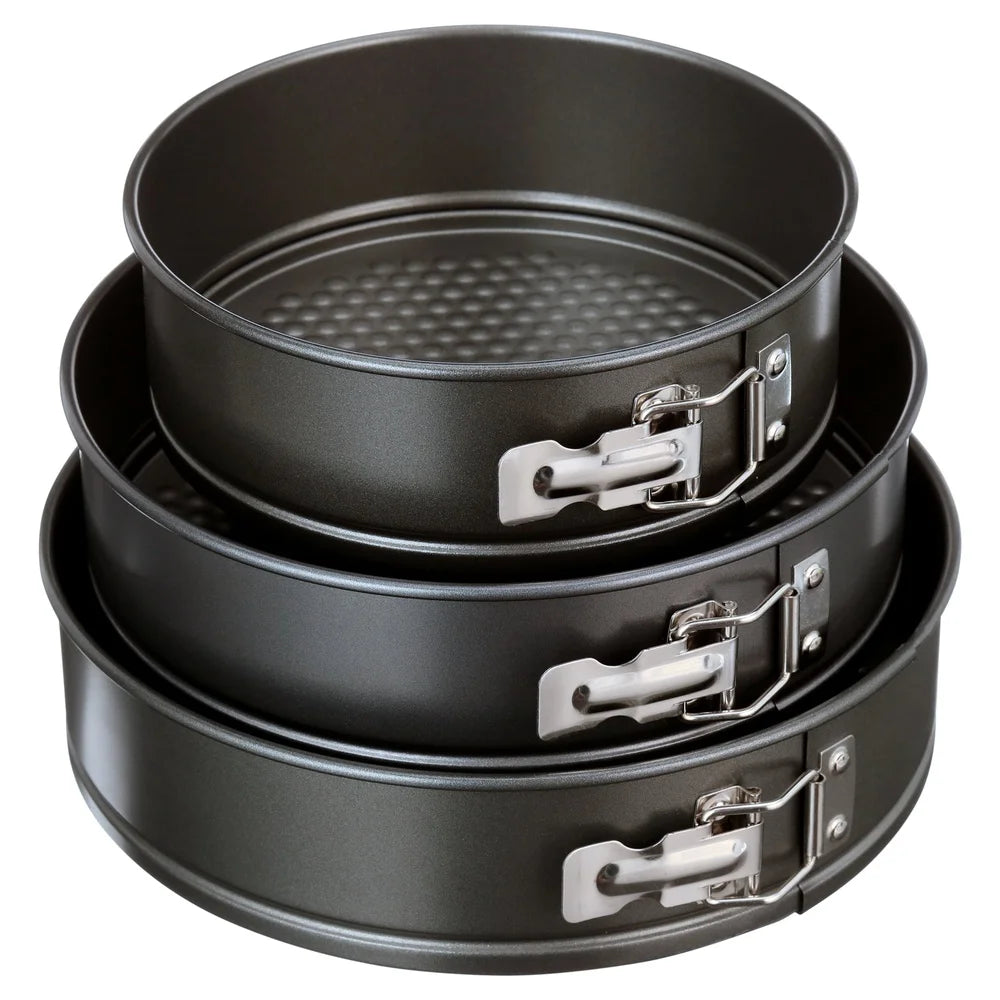 3 Piece Nonstick Carbon Steel Springform Cake Pan Set