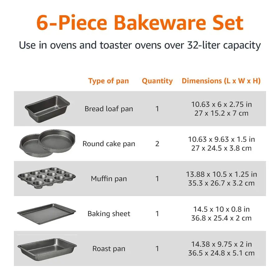6 Piece Nonstick Carbon Steel Bakeware Set