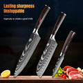 ZENG 3pc  Kitchen Knife Set, High Carbon Stainless Steel Chef Knifes with Ultra Sharp Blade & Wooden Handle