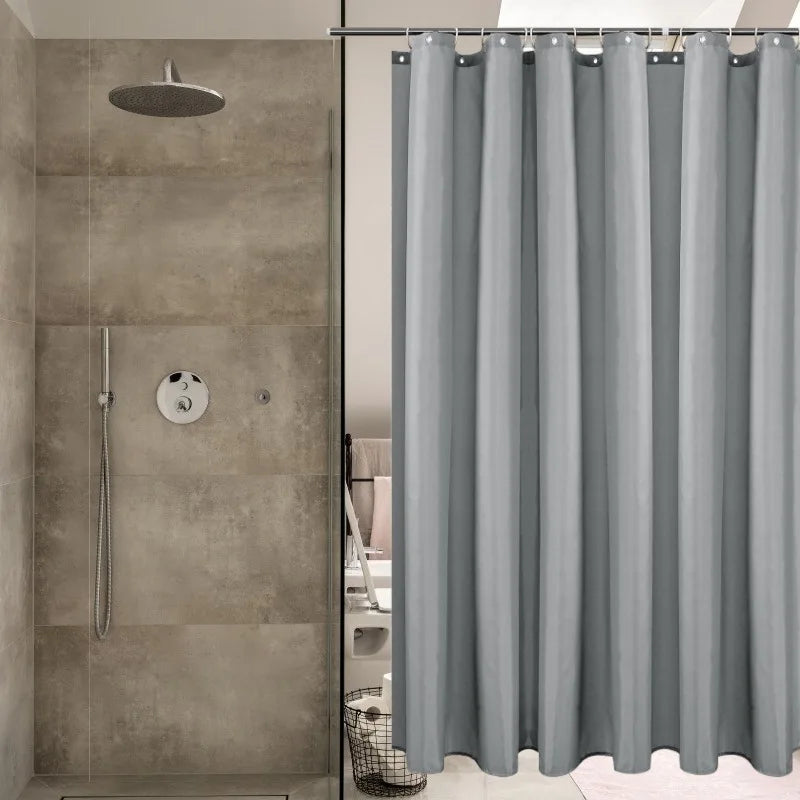 Waterproof Shower Curtain with 12 Hooks