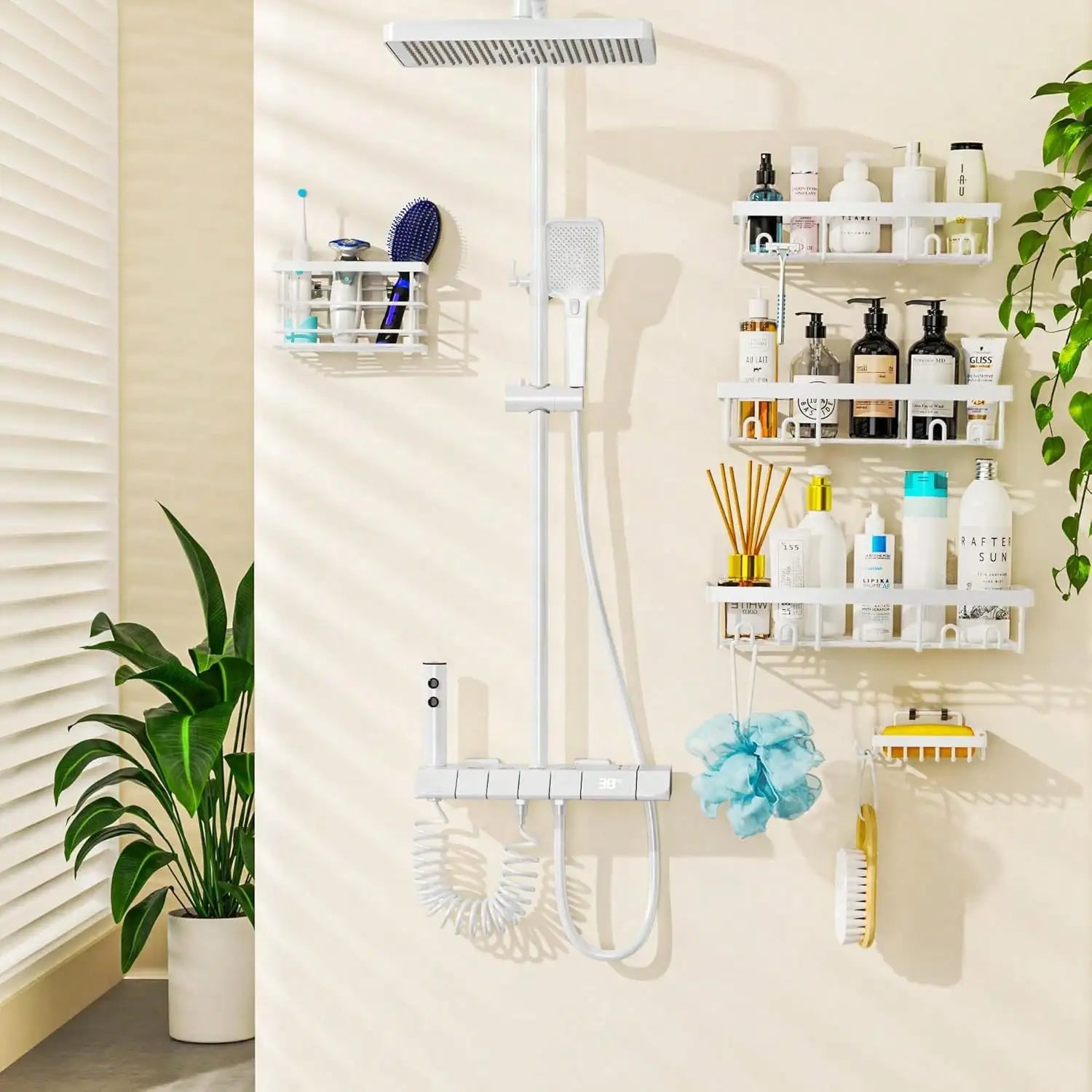 5-Pack  Stainless Steel Adhesive Shower Caddy