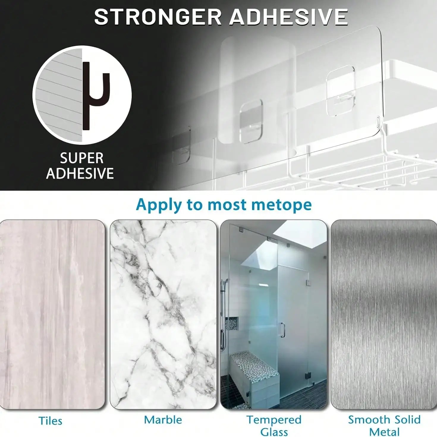 5-Pack  Stainless Steel Adhesive Shower Caddy