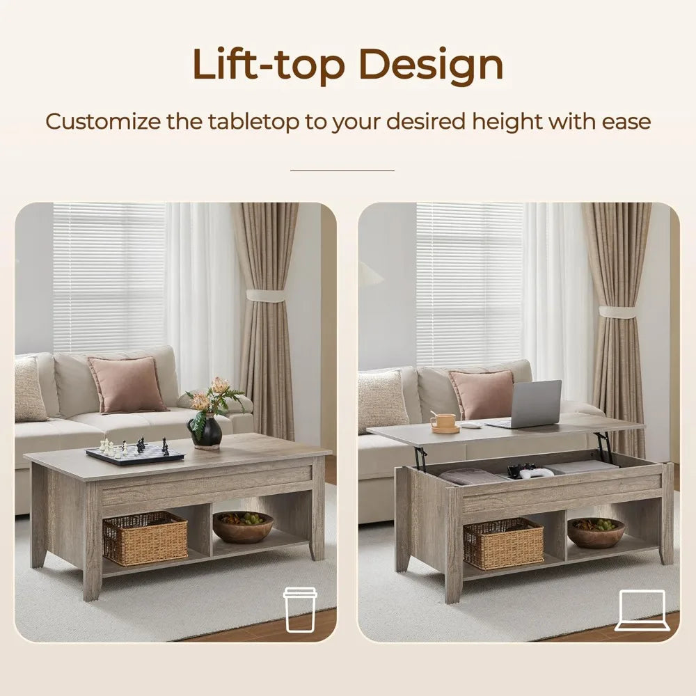 Lift Top Coffee Table with Hidden Storage Compartment