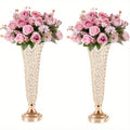 2 Crystal Vases, 20 Inches High