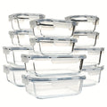 24PCS (12containers+12lids) High Borosilicate Glass Food Storage Containers Set