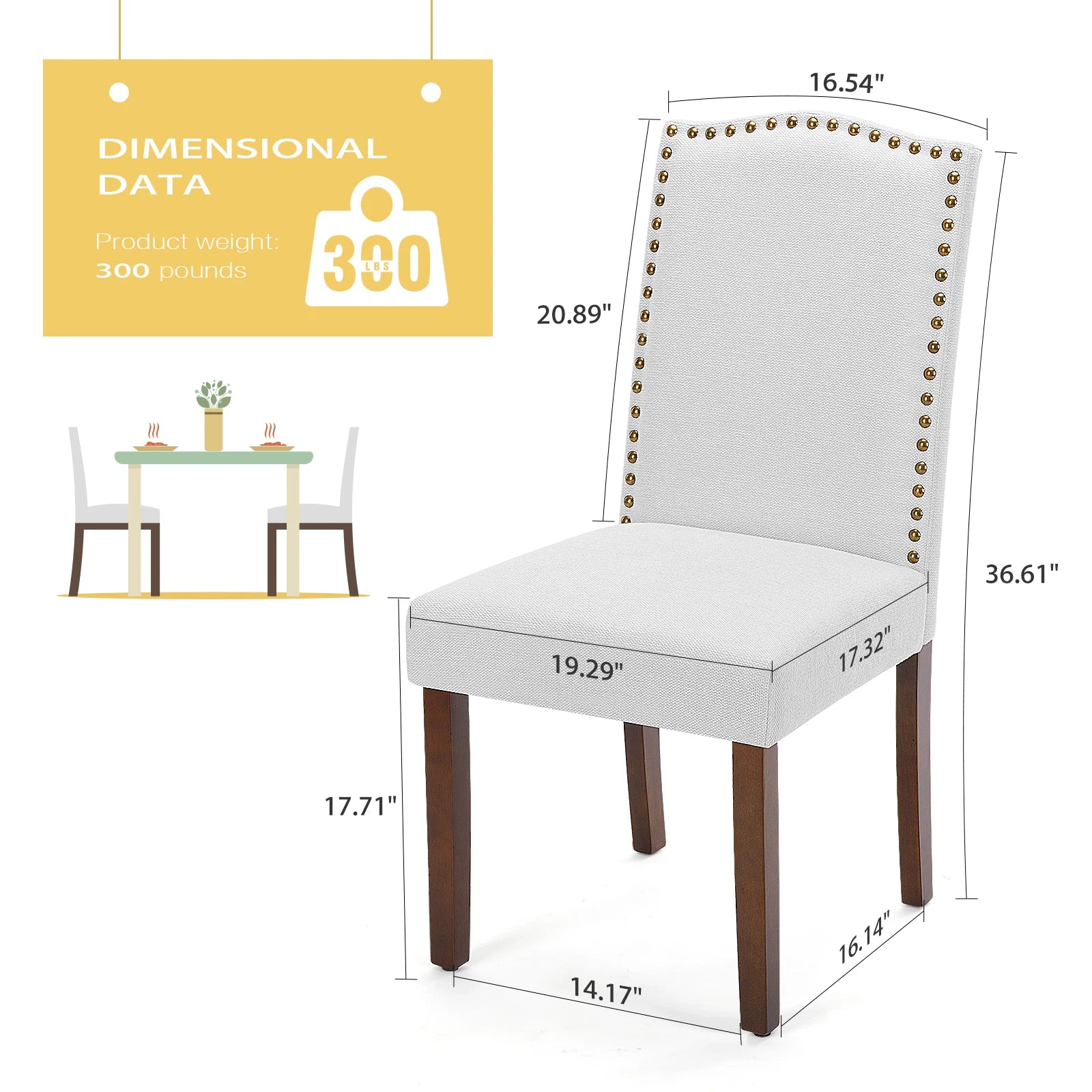 JHK Dining Chairs,  Set Of 2