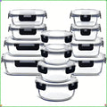 12-piece set of Glass Food Storage Containers with lids