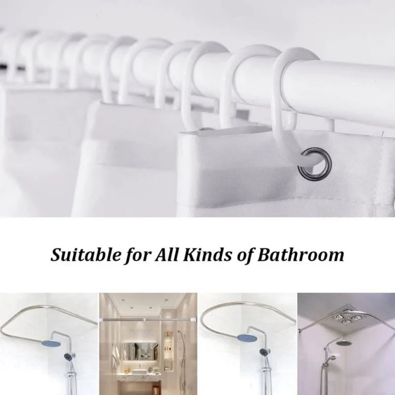 Waterproof Shower Curtain with 12 Hooks
