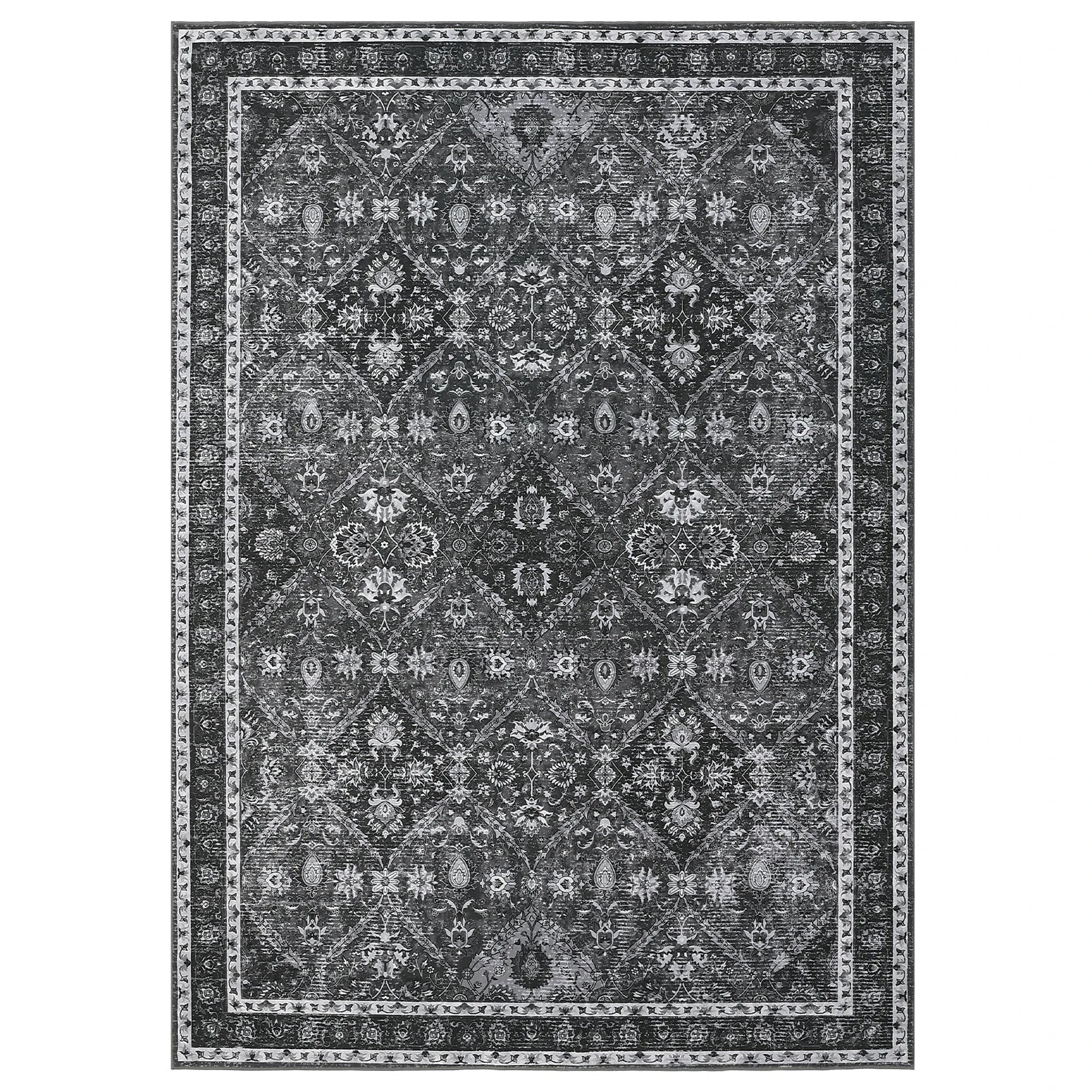 Blue and White Living Room Area Rug