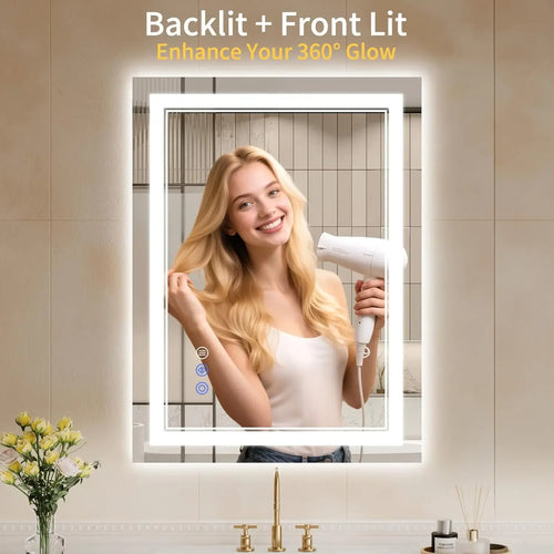24"x32" LED Bathroom Mirror with Lights