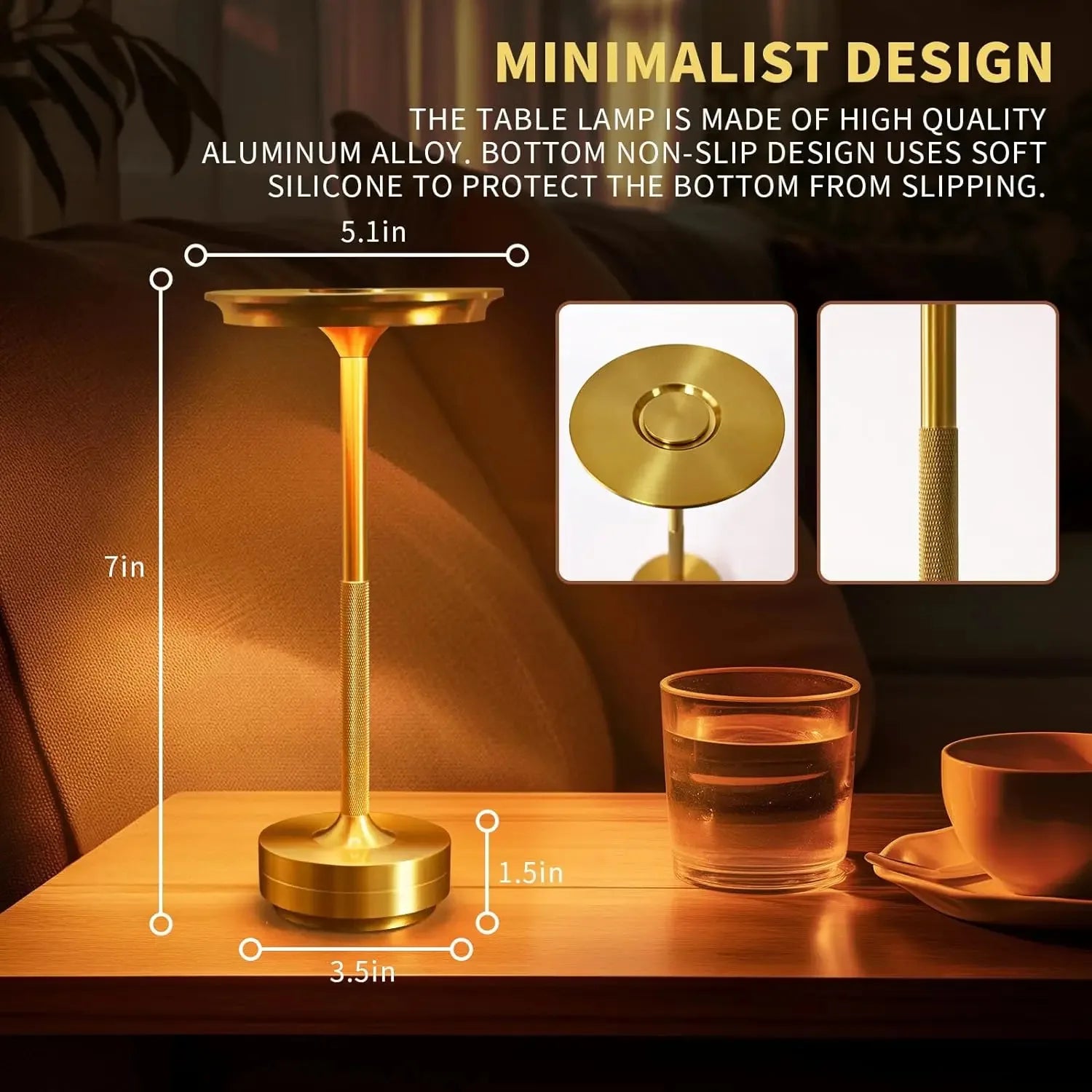 2PCS Rechargeable Wireless Table Lamp