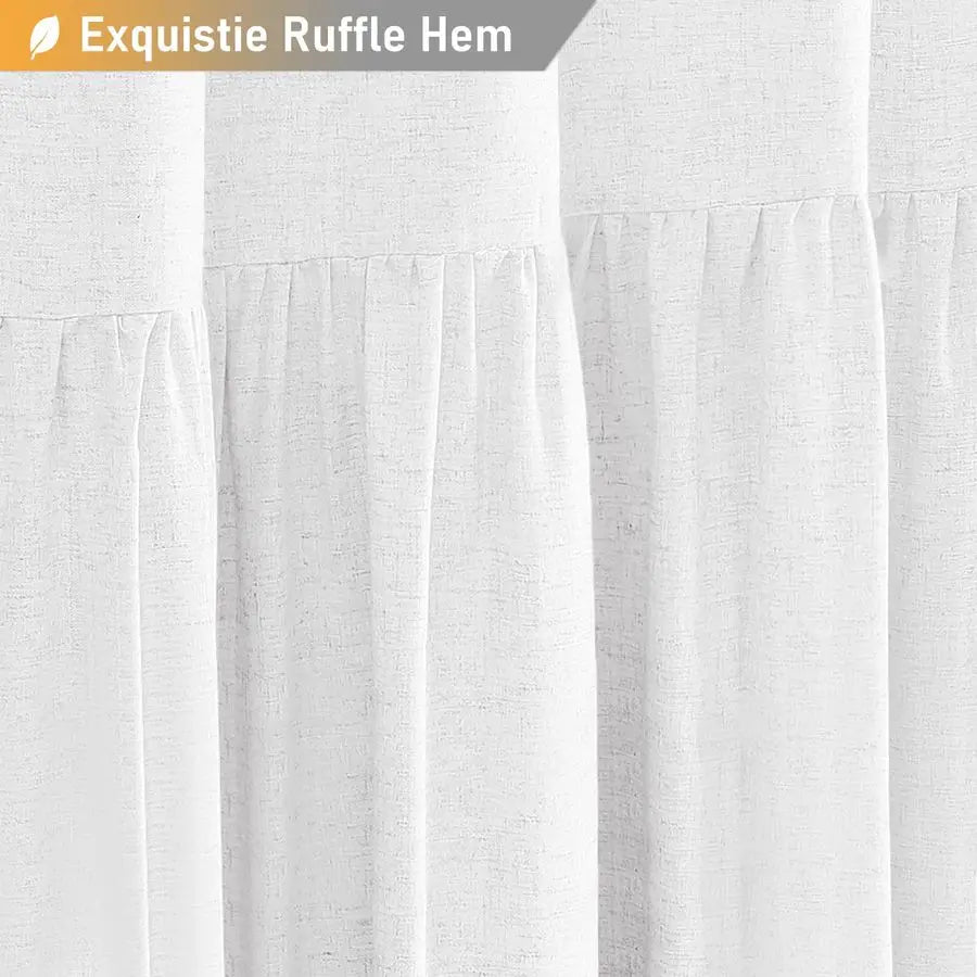 Long Linen Shower Curtain