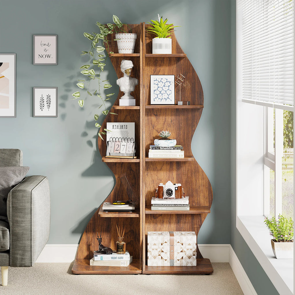5-Tier Wall Corner Bookshelf