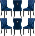 Nikki Collection, Dining Room Chairs with Wood Legs and Pull Ring, Set of 6