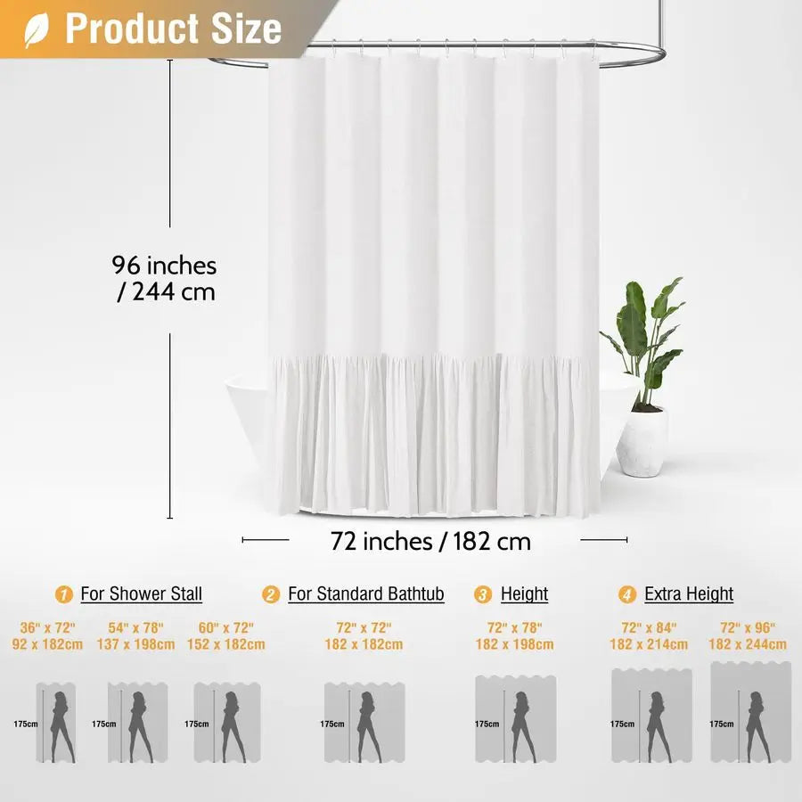 Long Linen Shower Curtain