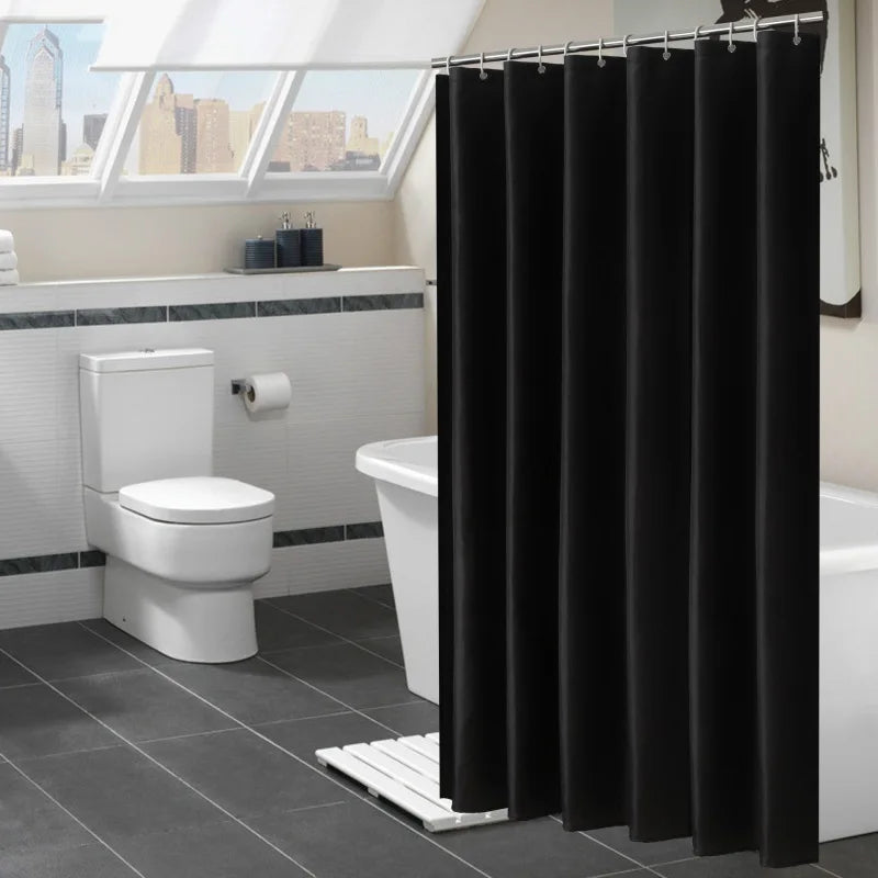 Waterproof Shower Curtain with 12 Hooks