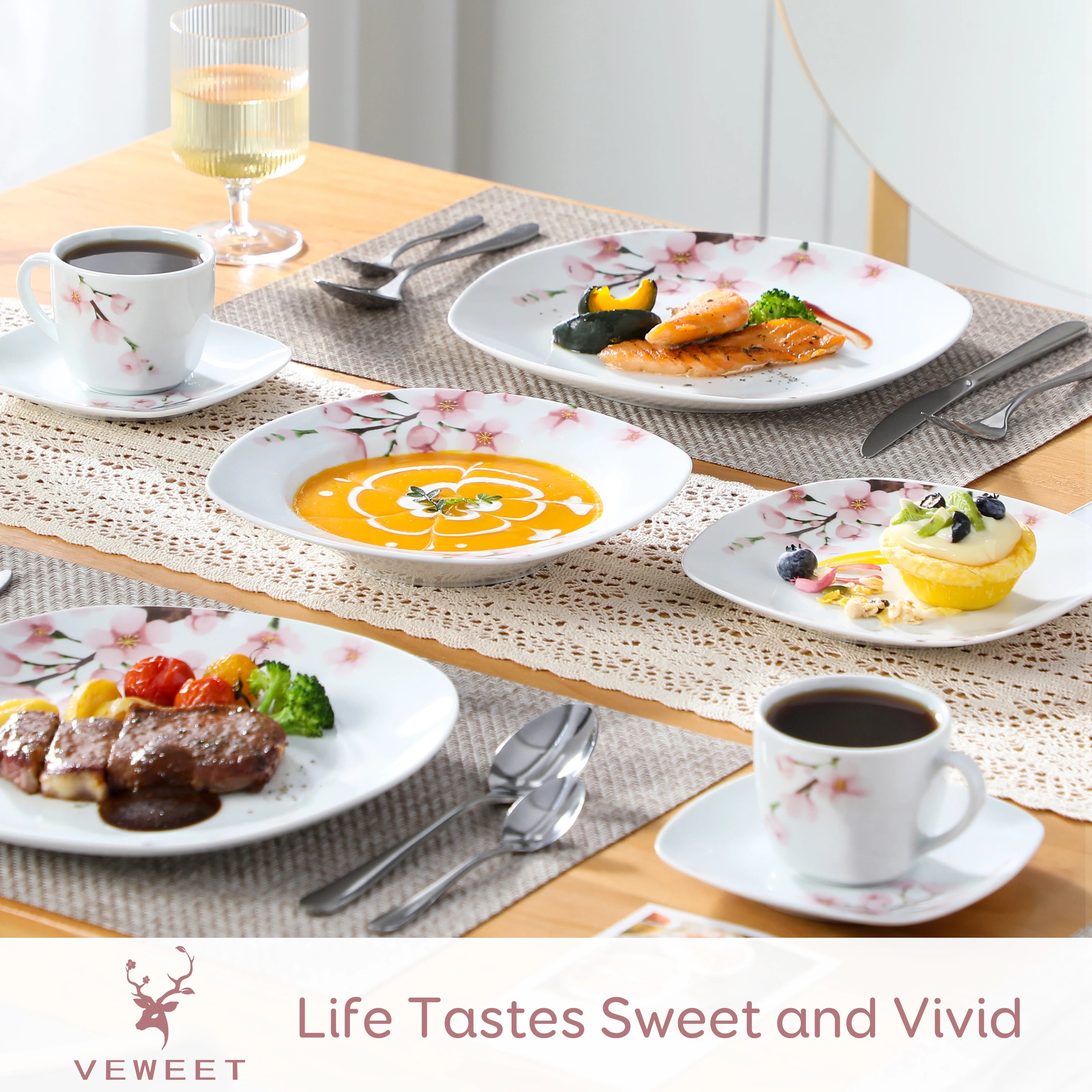 SWEET ANNIE, 30/24/20 Pcs Porcelain Dinnerware Set