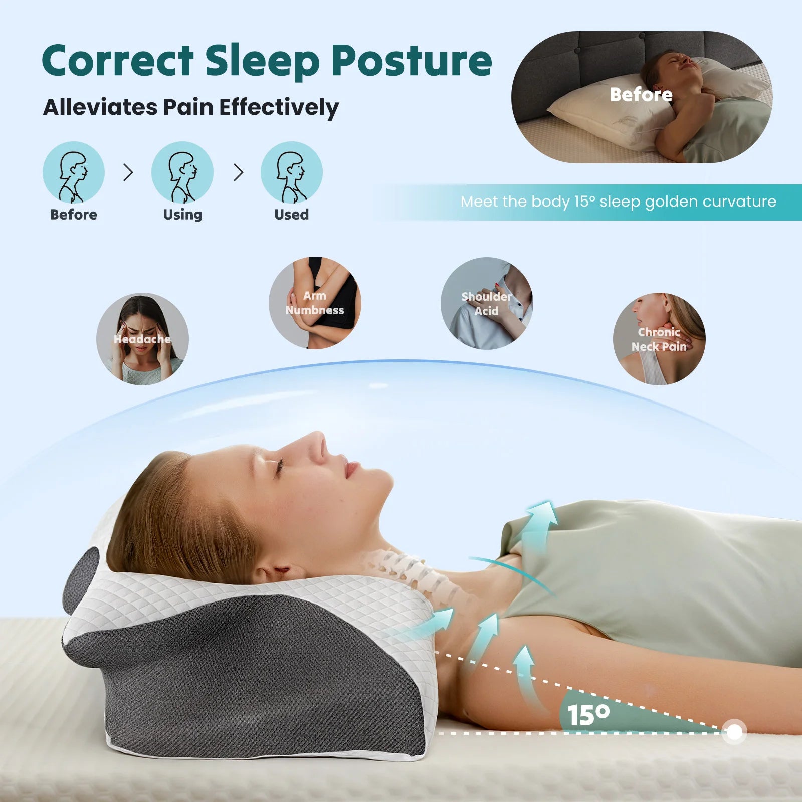 Ergonomic Cervical Neck Pillow