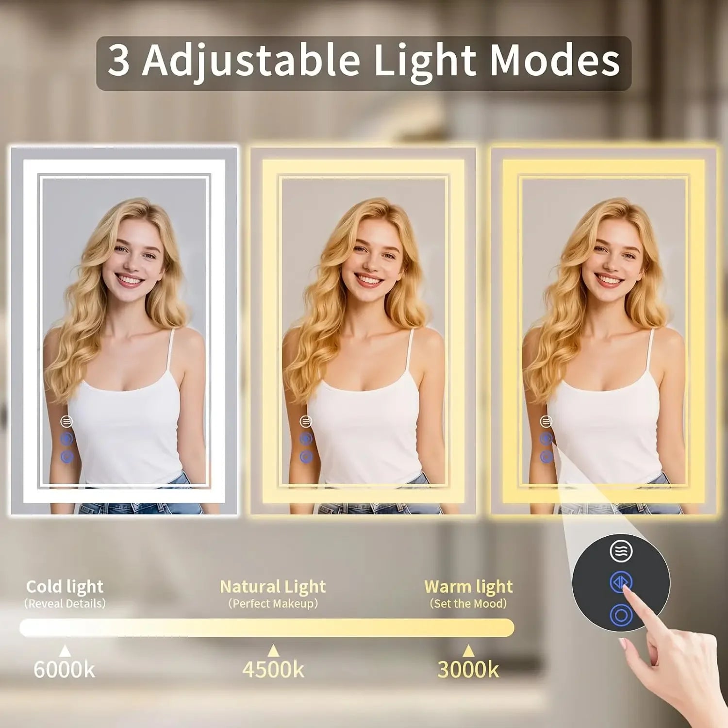 24"x32" LED Bathroom Mirror with Lights