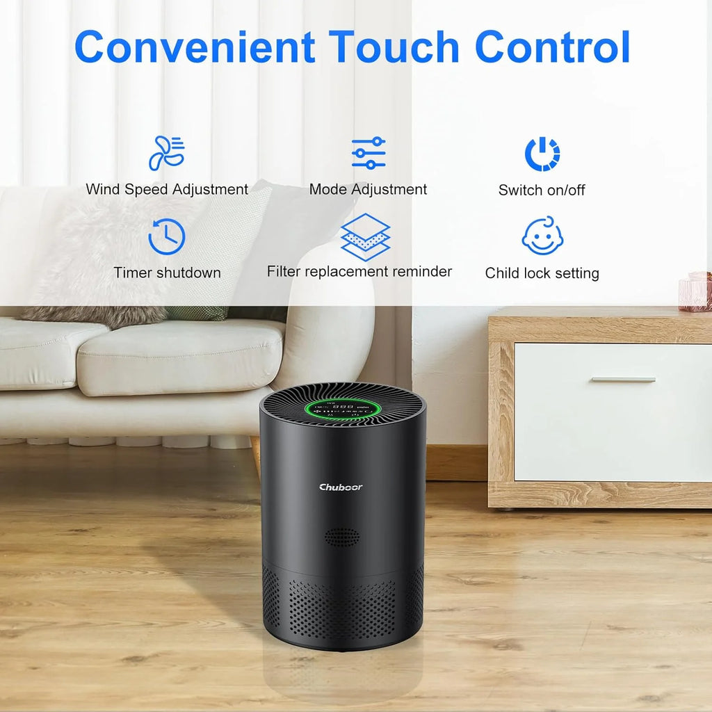 Chuboor Air Purifiers for Home H13 True HEPA for Bedroom Room kitchen washroom for Smoke and Dust Pollen Odors PM2.5 Detection