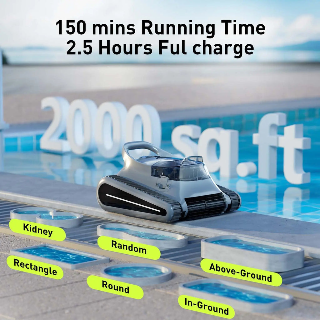 (2025 New) Seauto Crab Pro Cordless Robotic Cleaner, for Inground Pools up to 2000 Sq.ft