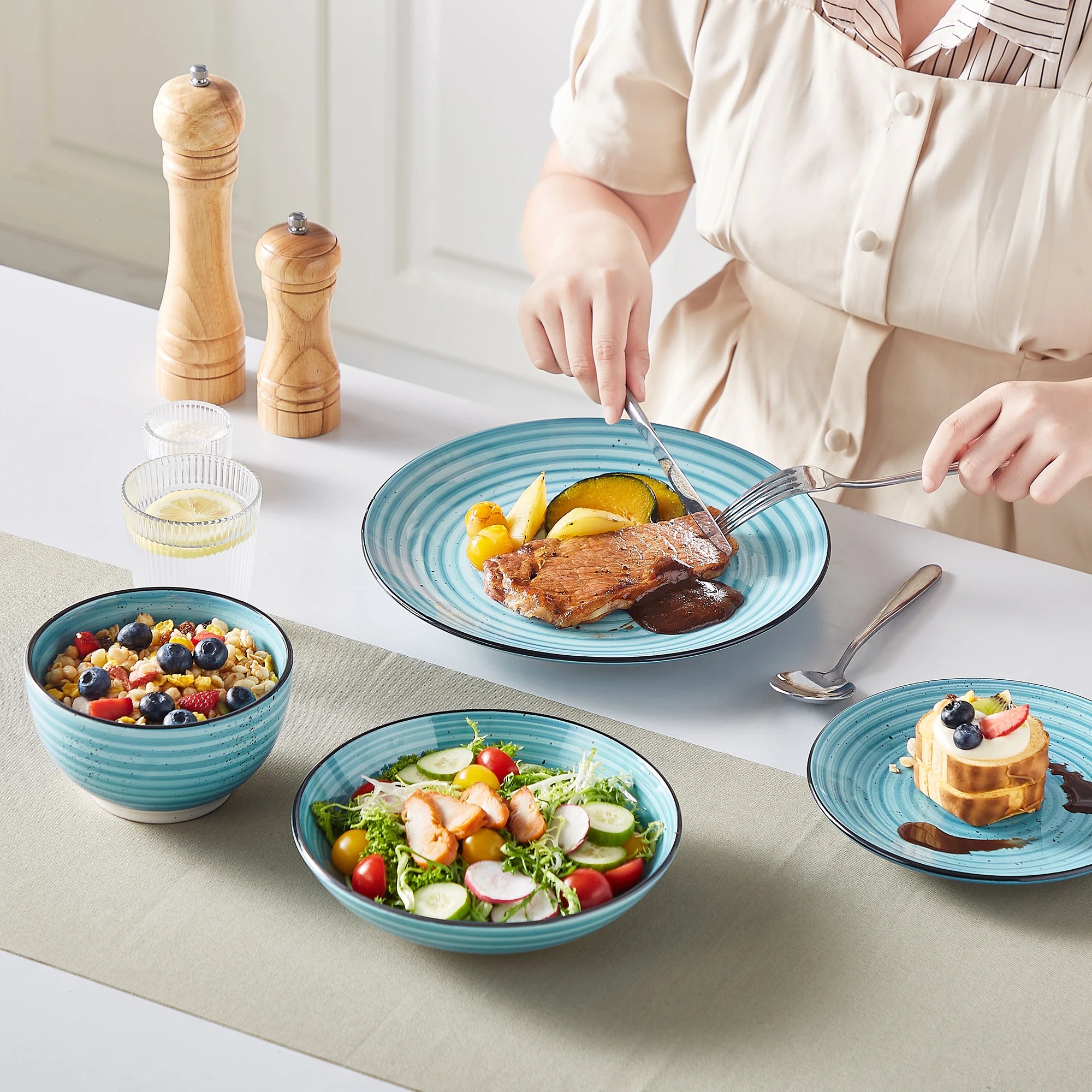 v
Vancasso 24/48 Piece Blue Dinner Sets