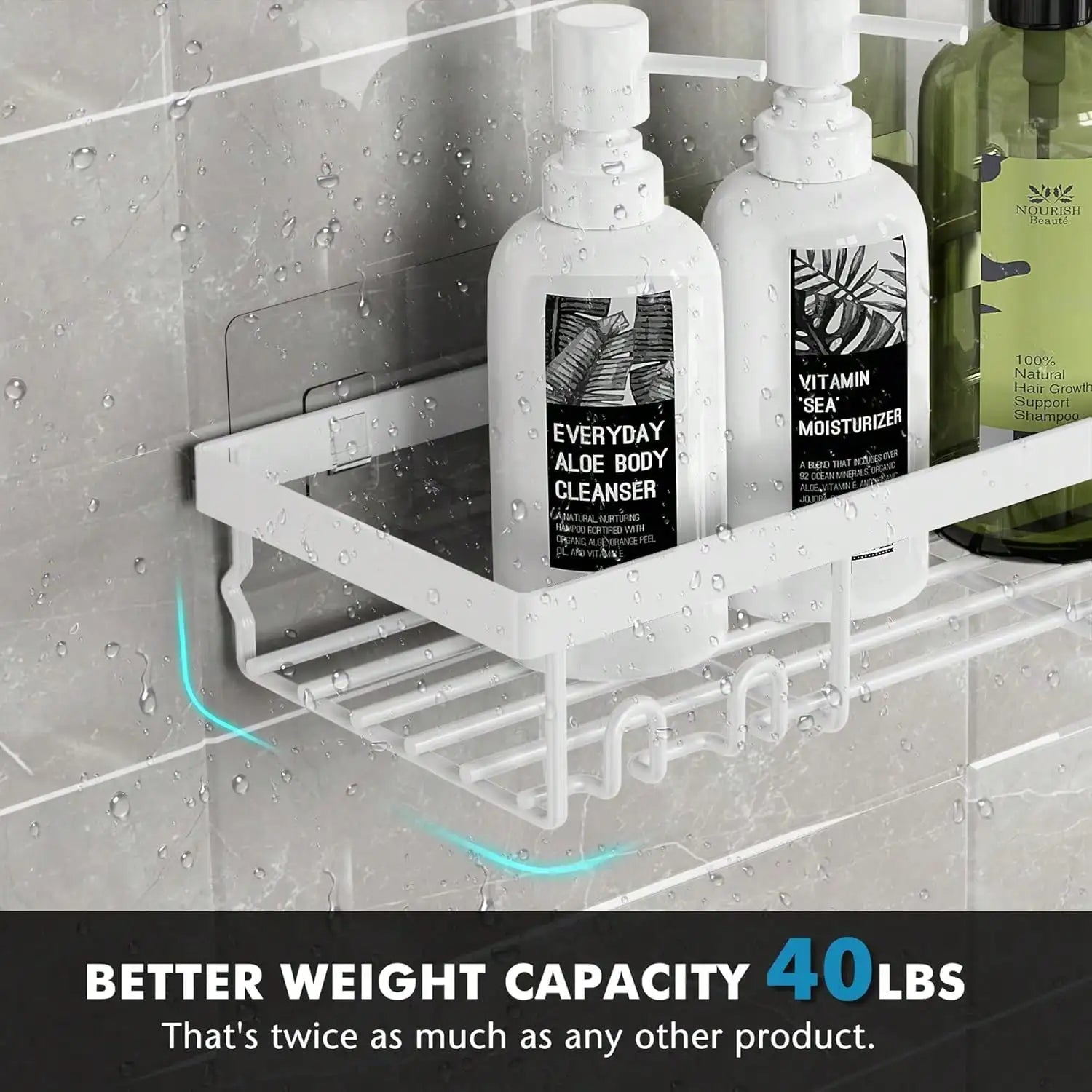 5-Pack  Stainless Steel Adhesive Shower Caddy