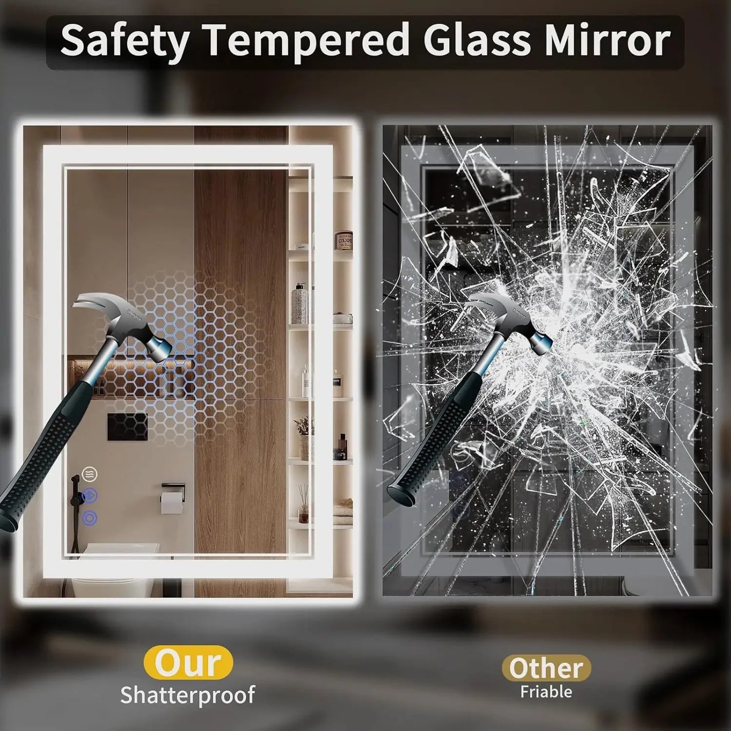 24"x32" LED Bathroom Mirror with Lights