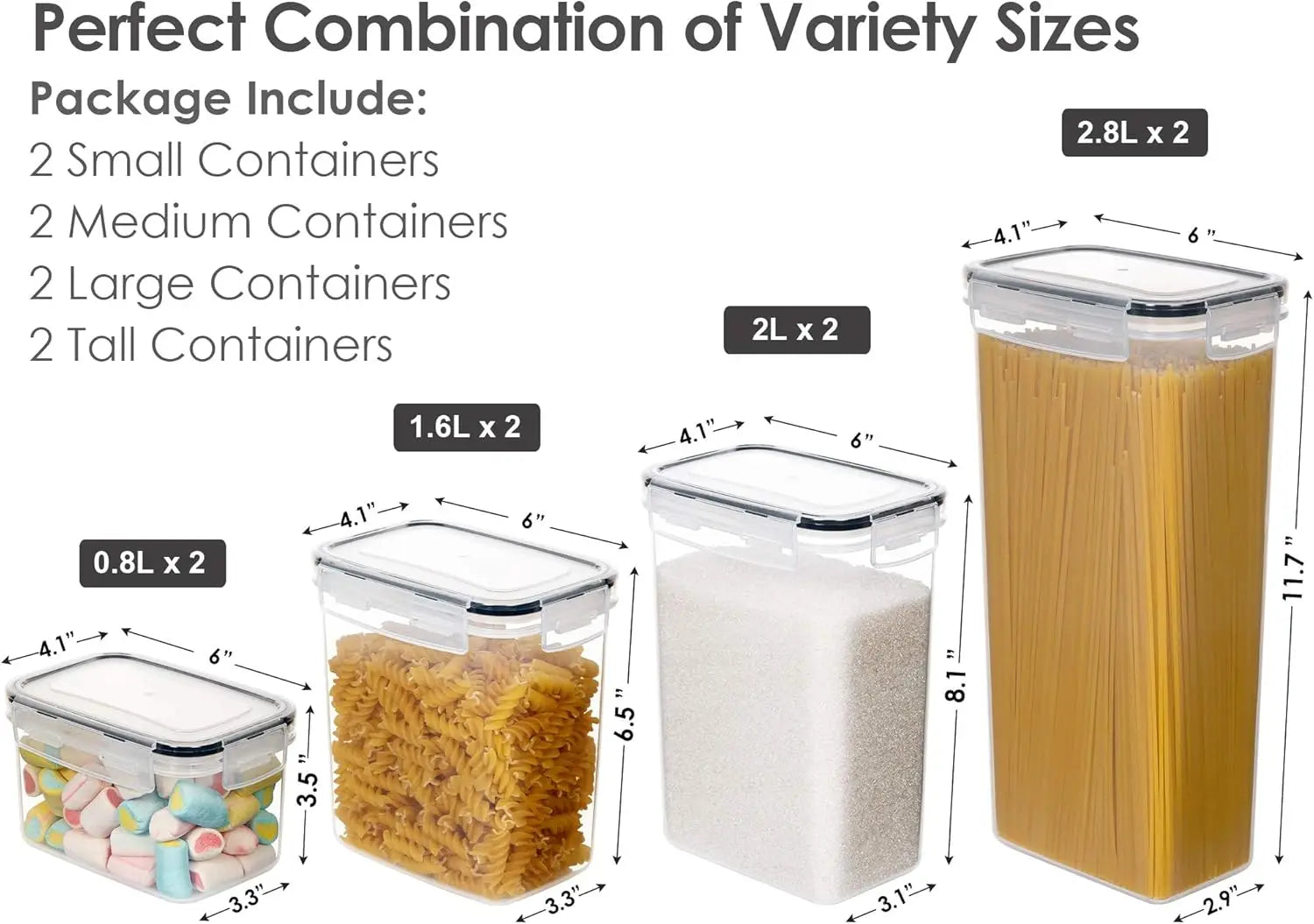 8-Piece Airtight Food Storage Containers Set with Lids