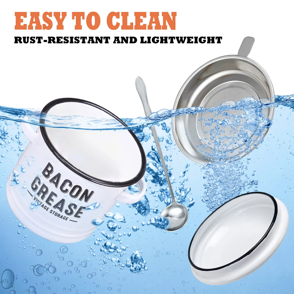 Bacon Grease Container with Strainer