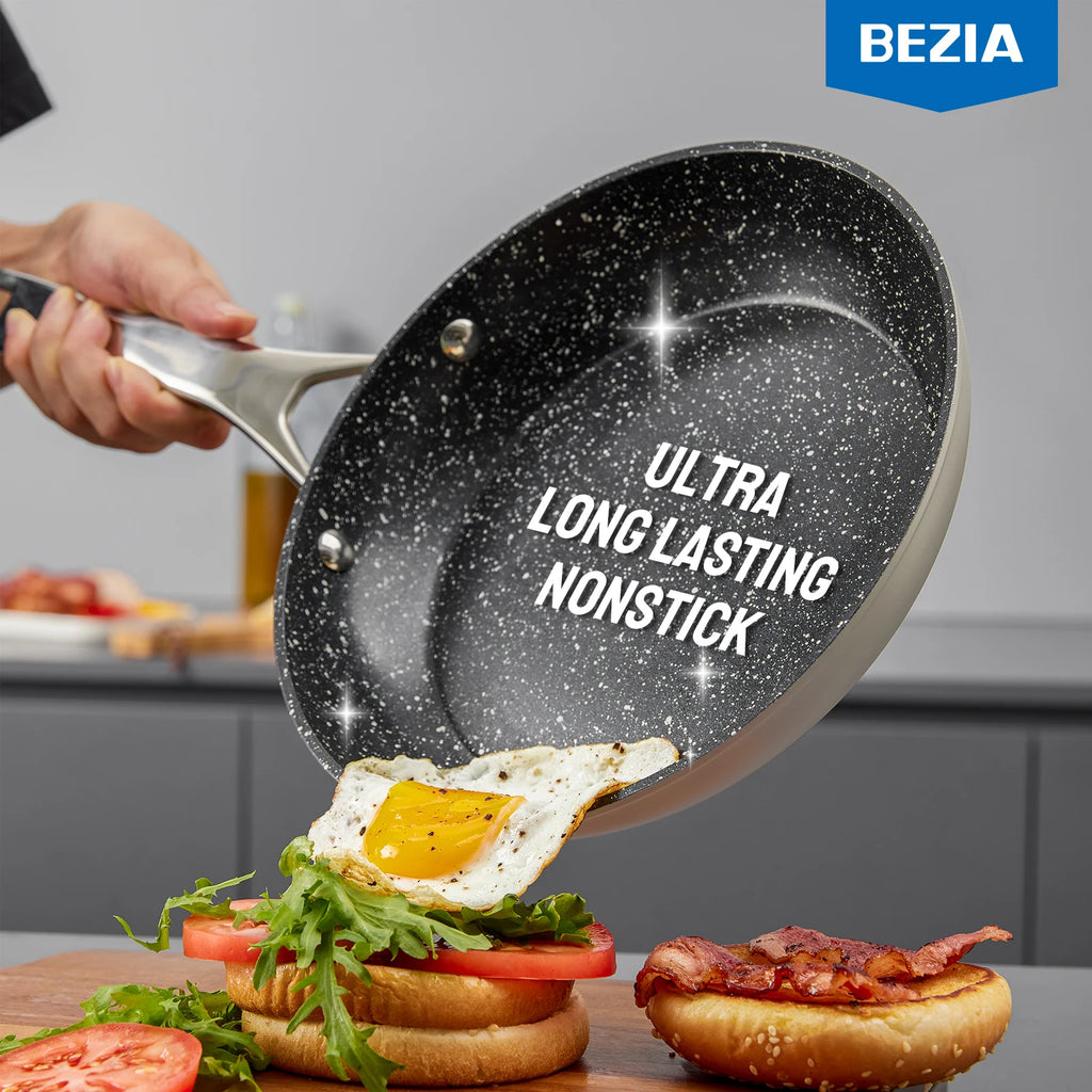 10-Piece, BEZIA Pots and Pans Set for Induction Cooktop,