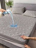 1pc Quilted Waterproof Fitted Mattress Pad
